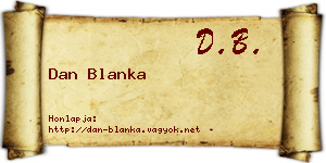 Dan Blanka névjegykártya